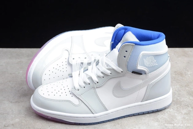 CK6637-104 Racer Air Blue Jordan 1 Zoom High White Retro 0726